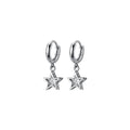 Factory Wholesale 925 Sterling Silver CZ Zircon Star Hoop Earrings for Women Wedding Jewelry Gifts