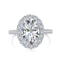 Luster Hot Selling Advanced Trendy Style Oval Big Solitair Wedding Moissanite 925 Ring for Women