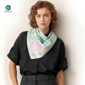 Luxury Ladies 100% Silk Satin Shawl Fashion Floral Printing Long Scarf Hijab for Women Square Style for Spring