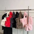 2025 Winter New Fur Bag Women Purse Fashion Large Capacity Messenger Ladies Big Recycle Tote Bag
