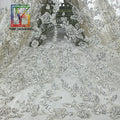 White Bridal Embroidery Lace Fabric Materials French Tulle Lace for Wedding Gown