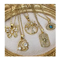 Fashion Jewelry Intital Fine Stainless Steel Sets Lucky Charm 18K Gold Pvd Plated Evil Eyes Butterfly Charm Necklace for Women