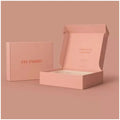 Custom Logo Colored Gold Foil Corrugated Paper Pink Cosmetic Packing Shipping Mailer Boxeses
