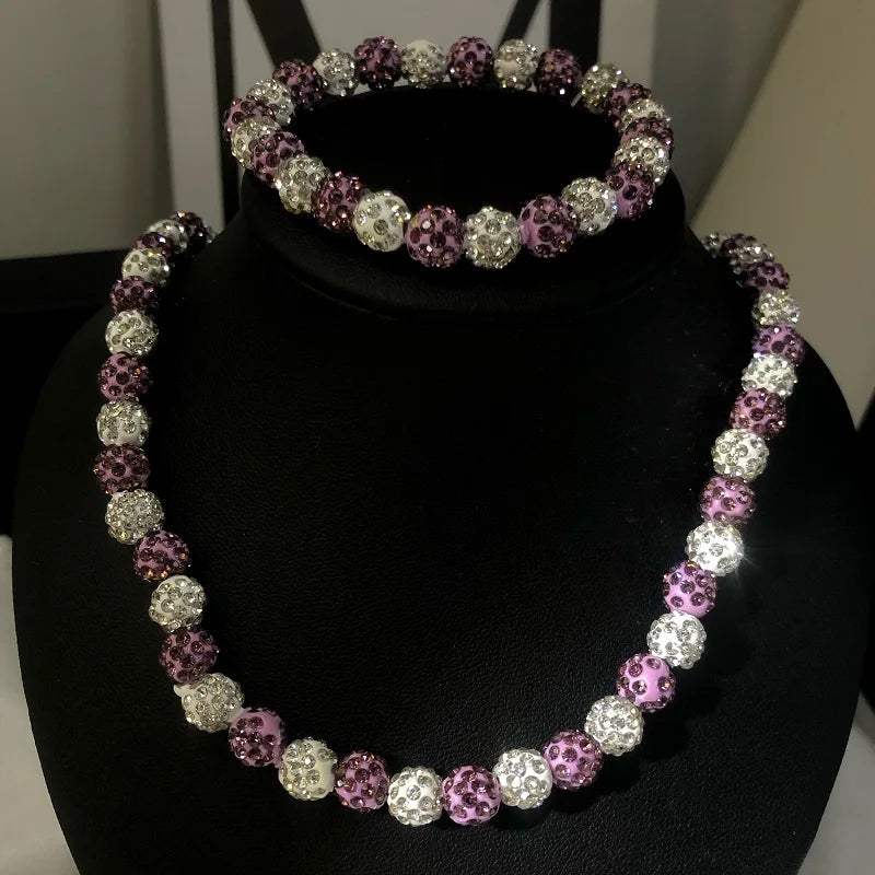 Luxury Women's Jewelry Sets New Design Fashion Crystal Beads Necklace Bracelet Non Tarnish Accessories for Weddings Gifts