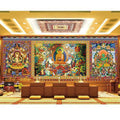 Waterproof Tibetan Wallpaper for Hotels Custom Wall Cloth Thangka Mural European Sakyamuni Buddha Tathagata Hall Background Wall