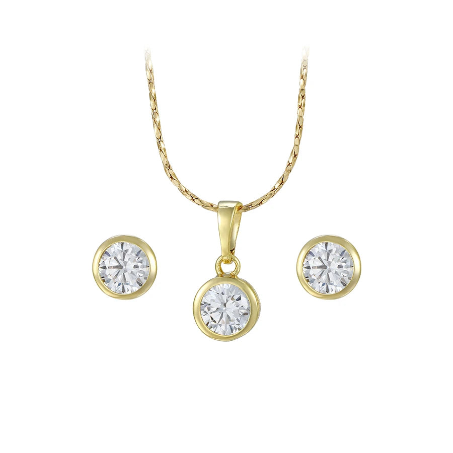 1113 Xu Ping Jewelry Set Jewelry Two-piece Earring Necklace Set Diamond 14K Gold Woman Gift Set