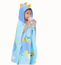 Cartoon Dinosaur Pattern Printing Kids Hooded Beach Towel Robe Surf Poncho Towel for Kids