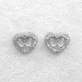 Sterling Silver 3*5mm Semi Mount Stud Earrings Empty Frame Support Blank Setting S925 Base Without Center Stone DIY for Inlay