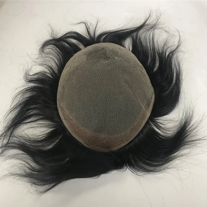 Korean Lace Hair Piece Full Lace Toupee Wholesale Price with Large Stock Natural Color