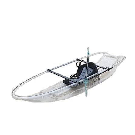 Single Transparent Kayak PC clear Canoe Boat with Paddles Balance bar Rowing Boat