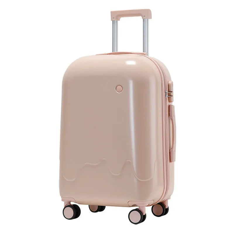 New White Male & Female Small Fresh Students Luggage Suitcases with Spinner Caster Universal Wheel Ice Cream Bar Box Travel Case