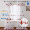 Wholesale Christmas Embroidered Sheer Tulle Curtains & Valances Xmas Window Decor with Lace Edge for Living Room