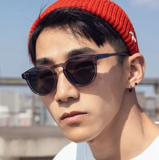 Wholesale Custom Luxury Men Metal Punk Sun Shades Candy Color Pc Frame Oculos Simple Small Round Sunglasses for Women Men