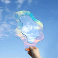 Minimalist Style Irregular Acrylic Makeup Mirror Plastic Wall Hanging Desktop Decorative Mirror for Living Room and Bedroom