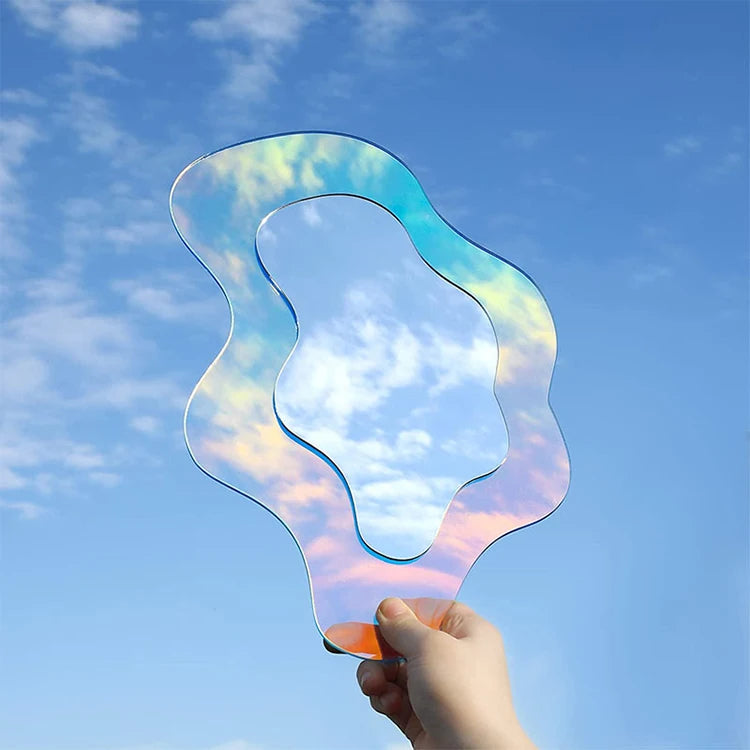 Minimalist Style Irregular Acrylic Makeup Mirror Plastic Wall Hanging Desktop Decorative Mirror for Living Room and Bedroom