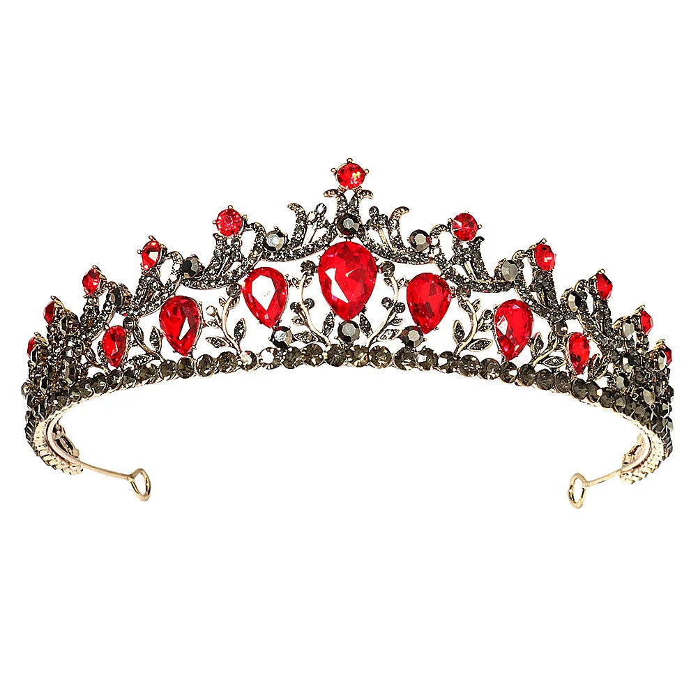 Purple Tiara Silver Wedding Bride Rhinestone Crystal Tiaras Crown for Queens Corona Hair Jewelry