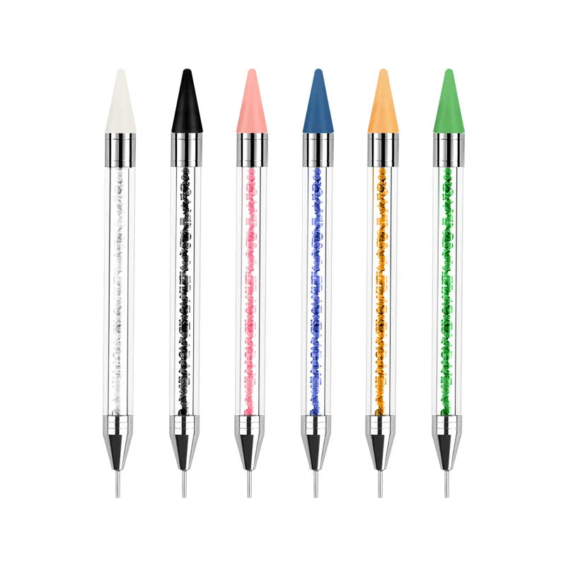 Tamax NAB038 Dual-ended Nail Art Dotting Pen with Wax Head Crystal Beads Handle for Nails Rhinestones Picker Commercial Home Use