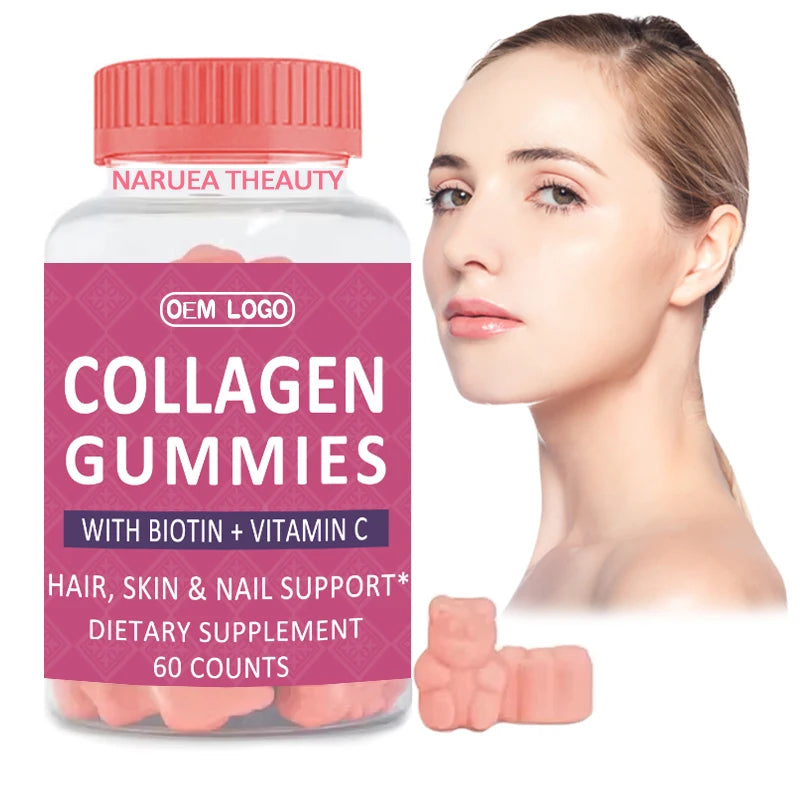 Sugar-Free 2500mg Collagen Gummies for Women & Men Biotin Sea Moss Vitamin C Zinc Supplement for Hair Skin Nails