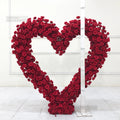 Decorative Flower  Very Full Natural Red Colors Heart Shaped Background Heart Shaped Arch for Wedding Stage