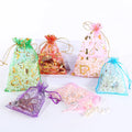 Custom Large Organza Bags Drawstring for Aromatherapy Gift Bags Small Oyster White Fabric Drawstring Bags