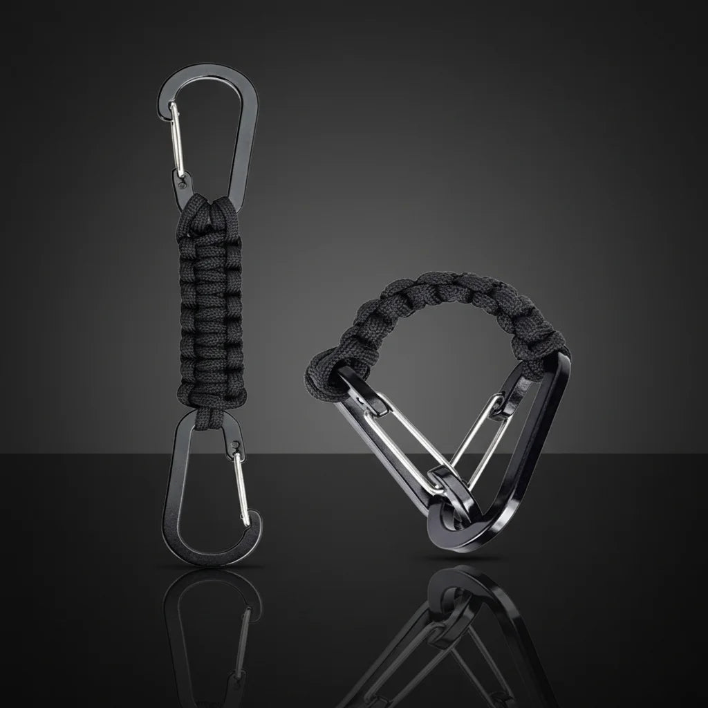Survival Paracord Keychain Quick Realese Keychain Clip Ring with Carabiner