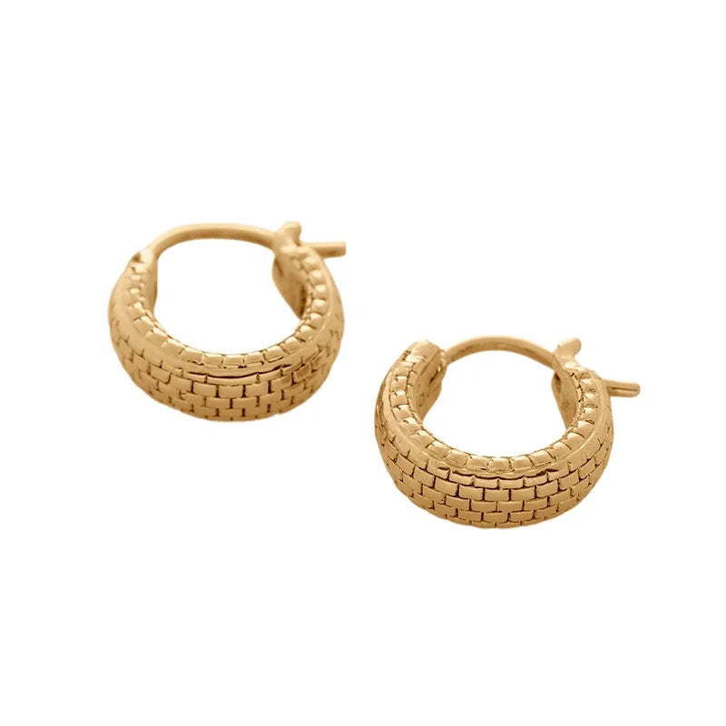 Fine Jewelry Luxury Geometric 925 Sterling Silver Luxury Korean Earring 18k Gold Plated Heirloom Huggie Hoop Earrings for Girls