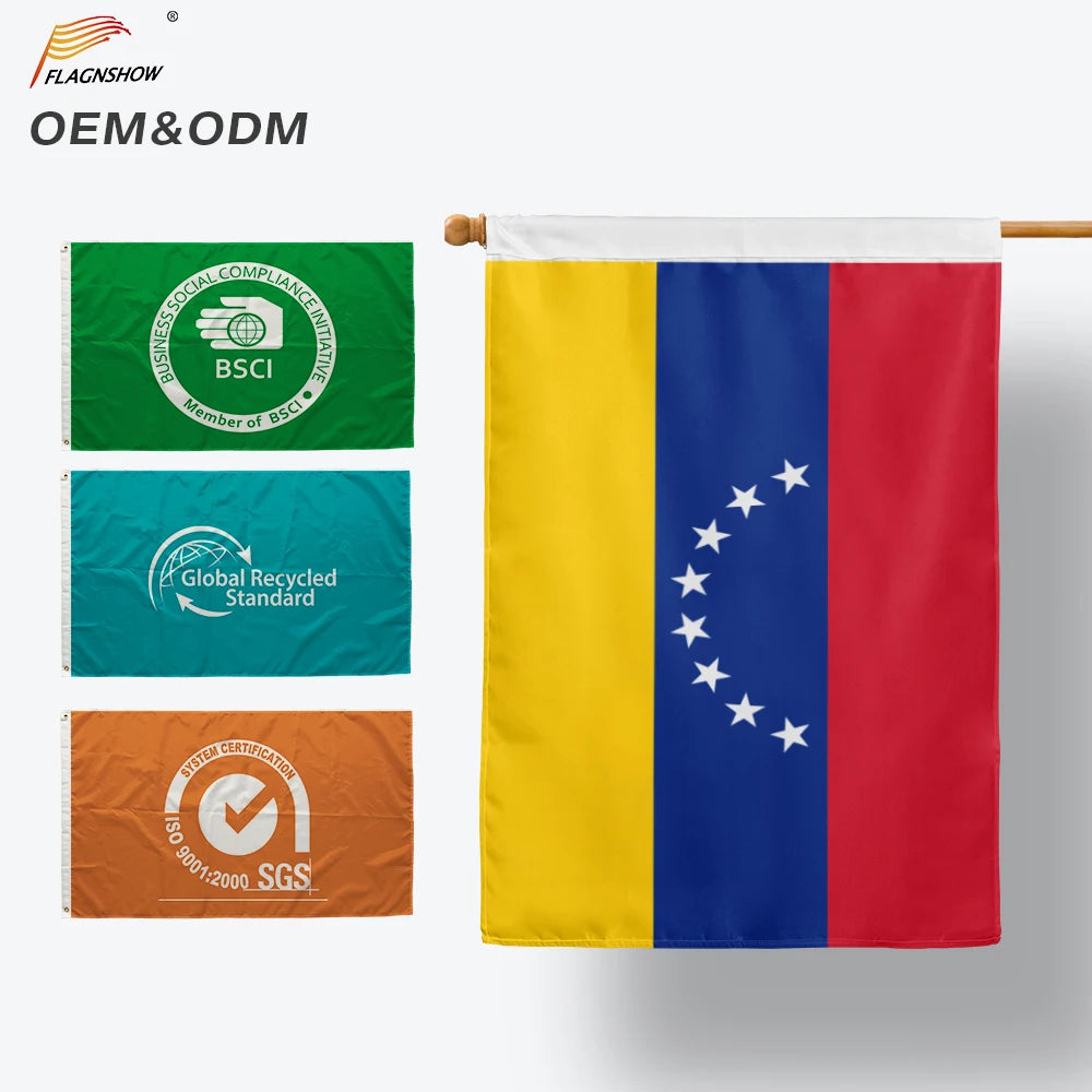 Fast Delivery Ready to Ship Fast Shipping 3x5ft Polyester Venezuela Banner Custom Cheap Stock Venezuela Flag
