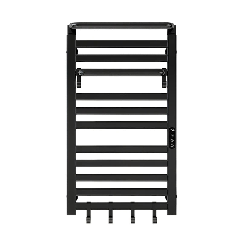 Modern Designer White Wall-Mounted Electric Heated Towel Warmer Stainless Steel Double Towel Bars Bathroom Rail