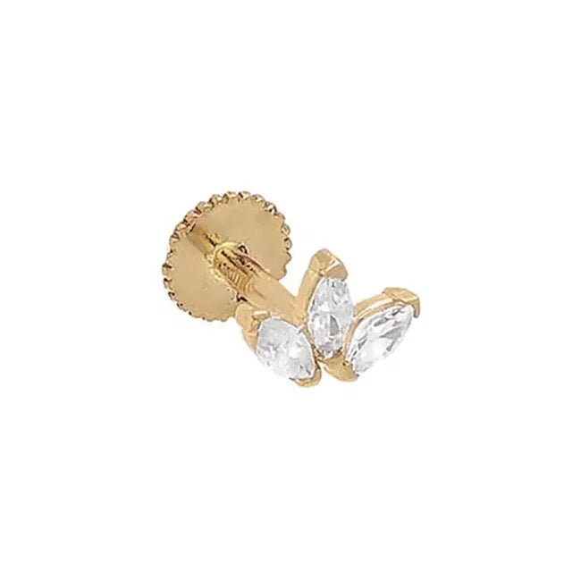 LOZRUNVE 925 Silver Dainty Marquise Cluster Threaded Stud Earring Piercing Fine Jewelry