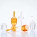 Honey Pot Shaped Lip Oil Empty Tubes Amber & Clear Honeycomb Refillable Lip Gloss Containers With Fluffy Applicator Wand MegaBDM