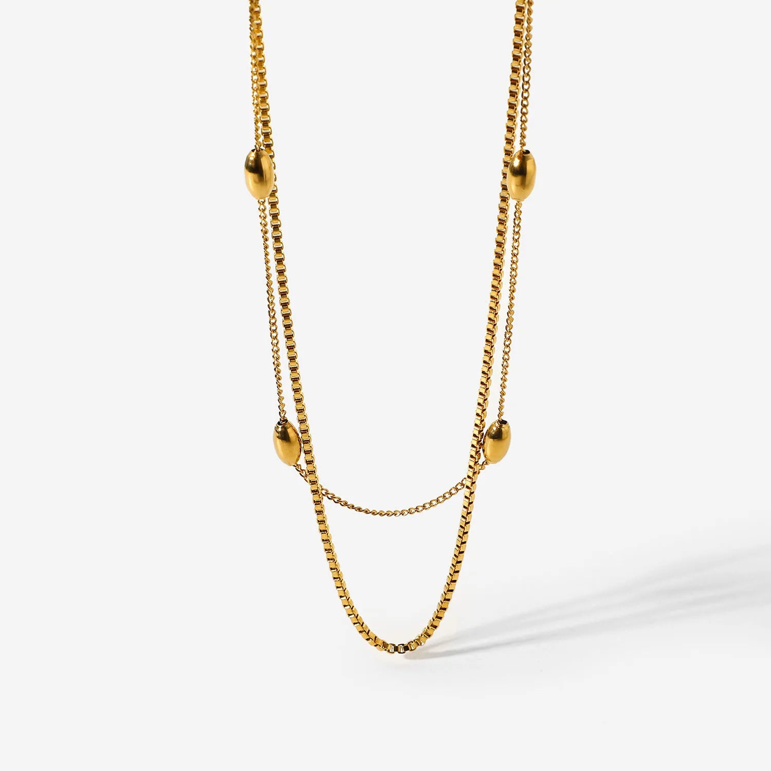 Trendy Jewelry 18K Gold Plated Layered Necklaces Stainless Steel Pendant Necklace for Woman