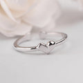Hot Sale Silver Plated  Heart Ring for Women Original Fashion Jewelry Gift Open Adjustable Finger Ring