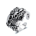 SC 2023 Gold Silver Punk Ring Retro Cool Personalize Open Punk Ring Jewelry Creative Butterfly Skull Rings for  Women and Girls