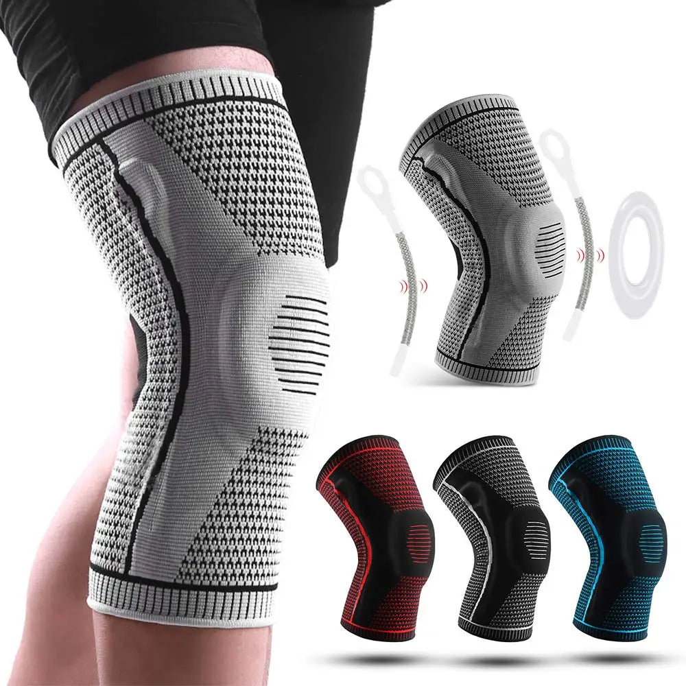 Double Spring Bars Silicone Anti-slip Compression Knee Brace