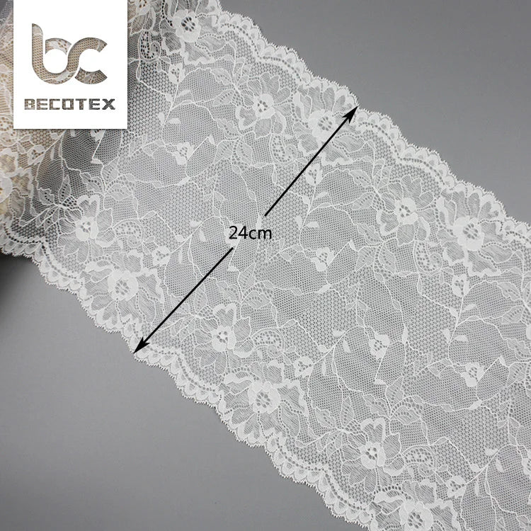 New Design 24 cm Fancy High Quality Elastic Lingerie Turkish Lace Trim