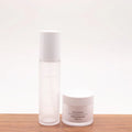 Cylinder Shape Glass Frosted Pump Cream Bottle Skincare Packaging Cosmetic Pump Plastic Bottle