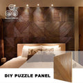 MUMU 3D Geometric Square Fluted Decor Glamorous Fashion Puzzle Interior Solid Wood Cladding Wall Panel