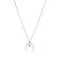 Top Fashion White Cowry Horns Pendant Necklace Link Chain Natural Shell Moon Stainless Steel for Mother's Day Anniversary Gift