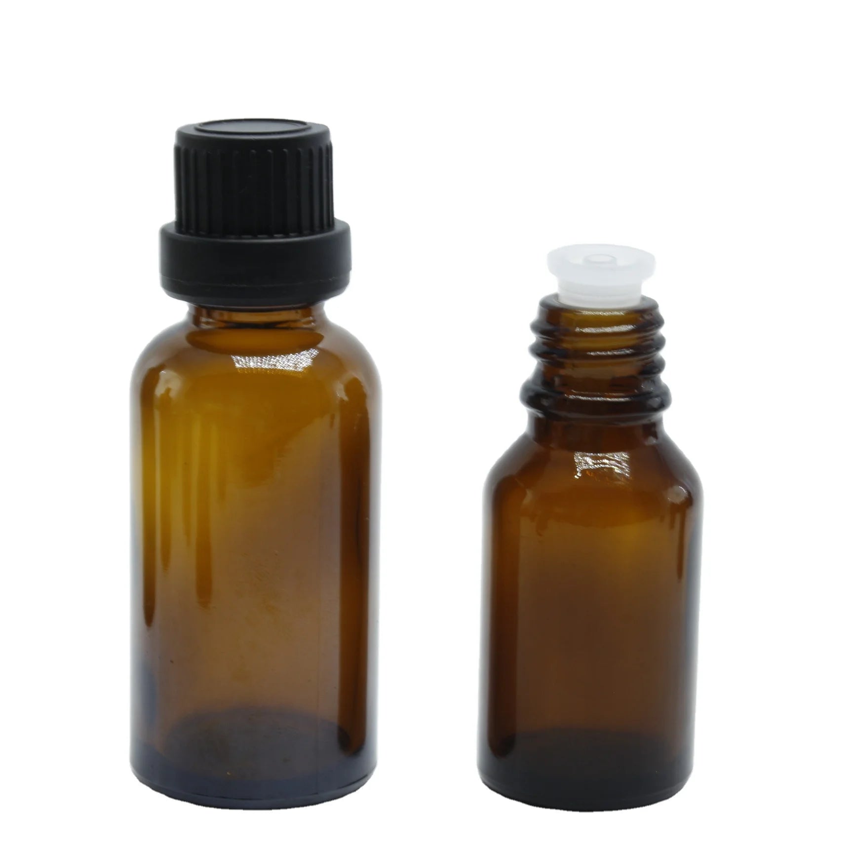 5ml 10ml 20ml 30ml 50ml 100ml Amber Essential Oil Glass Bottles with Orifice Reducer Euro Dropper and Tamper Evident Cap