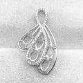 Sterling Silver 4*6/5*7mm Semi Mount Pendant Empty Frame Blank Support Setting S925 Base Hold Without Center Stone for DIY Inlay