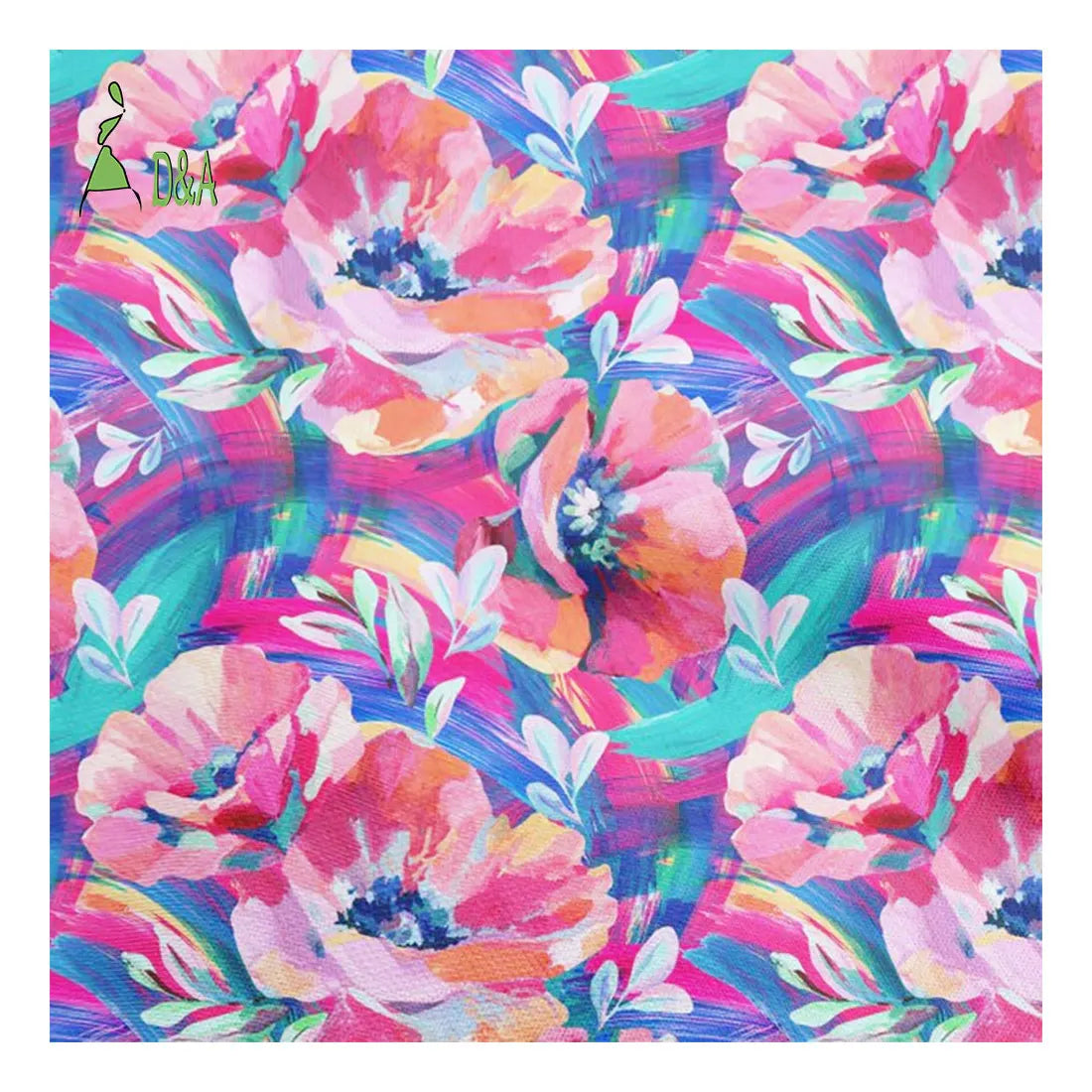 100% Rayon Fabric for Garment-Abstract Pink Floral Print Woven Technique for Girls' Dresses Lining Sleepwear Boys' Clothing