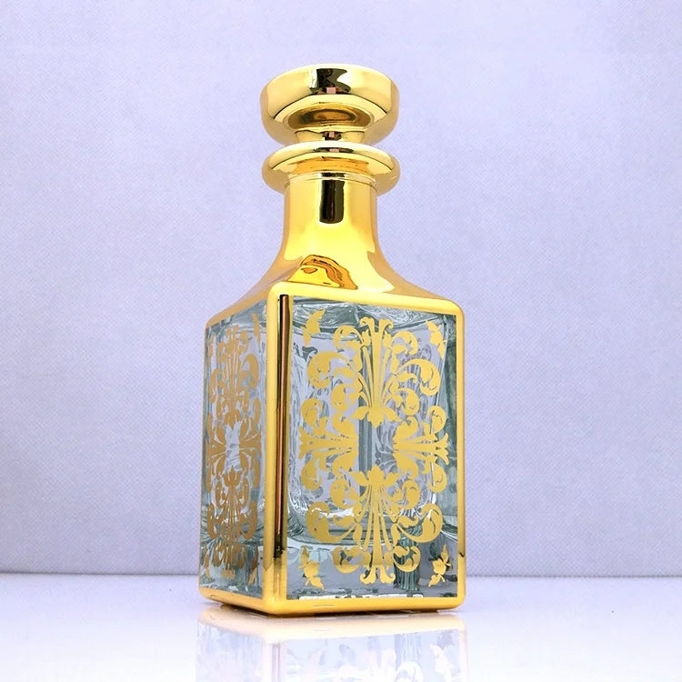 Popular Arabic Bottle 150ml Gold Glass Perfume Bottle