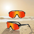 DUBERY Factory Unisex UV400 2025 New Oversized Sunglasses Blue Transparent Windproof Sports Fashion for Men Riding Blue