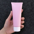 Matte Pink 100g PE Soft Plastic Tubes UV Printing Label Airless Squeeze Bottle Containers Refillable for Eye Cream Blush