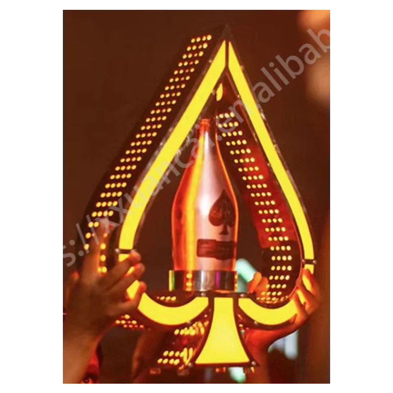 METAL ACE of SPADE CHAMPAGNE BOTTLE PRESENTER