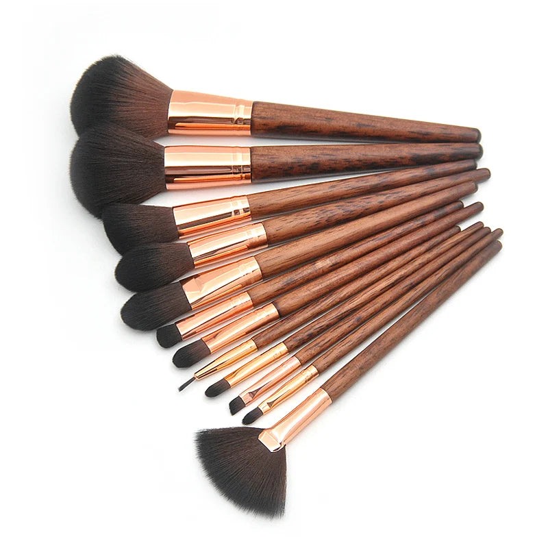 Custom logo Low Moq Makeup Brushes Cosmetics Sets Full Makeup Brush Set for 12 Pcs Kit