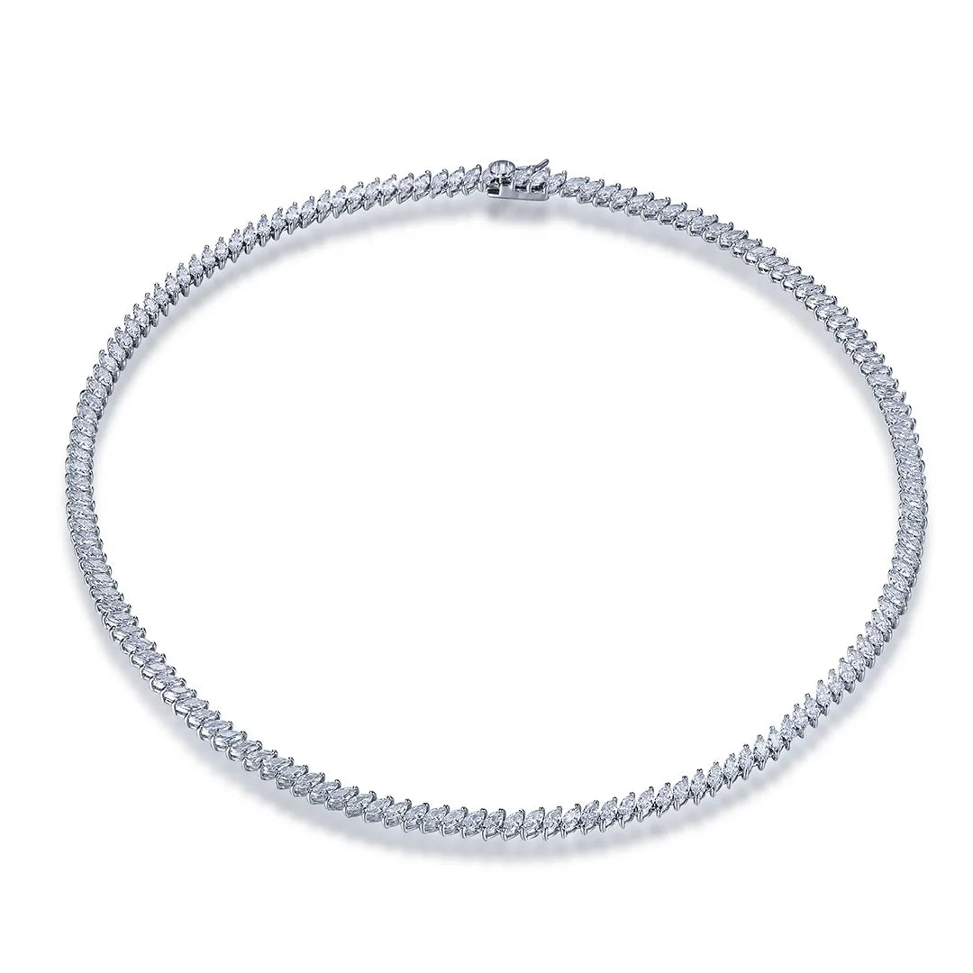 925 Sterling Silver Iced Out Tennis Chain Necklace Woman Men 5A CZ Diamond & Zircon for Wedding or Gift