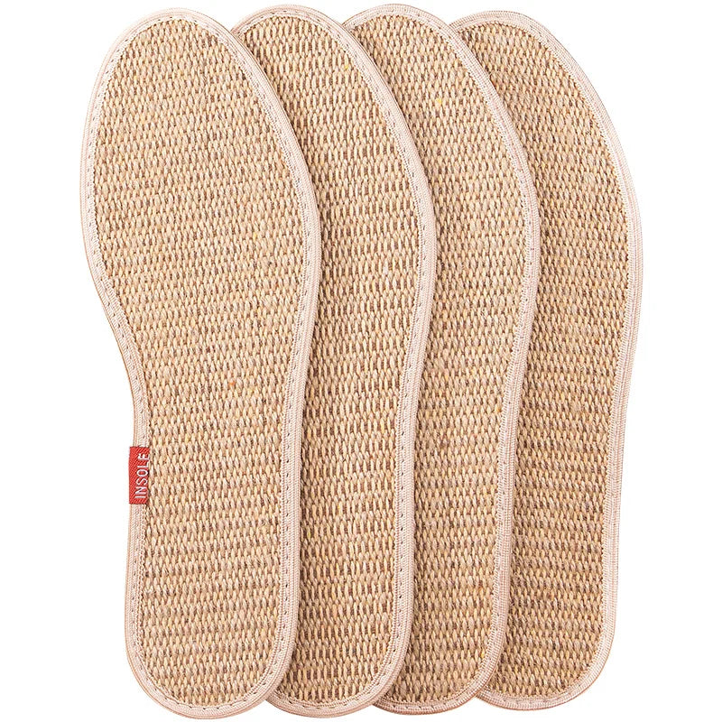 Cotton and Linen Insoles for Men's Sweat Absorption Odor Prevention Breathable Women's Flax Deodorizing Linen Insoles