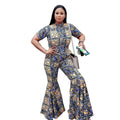 On Sale African Women's Jumpsuit Stretch Wide Leg Digital Print Zipper African Fashion Design Women's Wear Jumpsuits