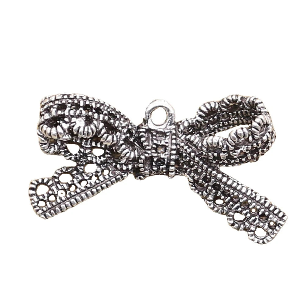 Charms Bowknot Bow 44x23mm Tibetan Silver Color Pendants Antique Jewelry Making DIY Handmade Craft